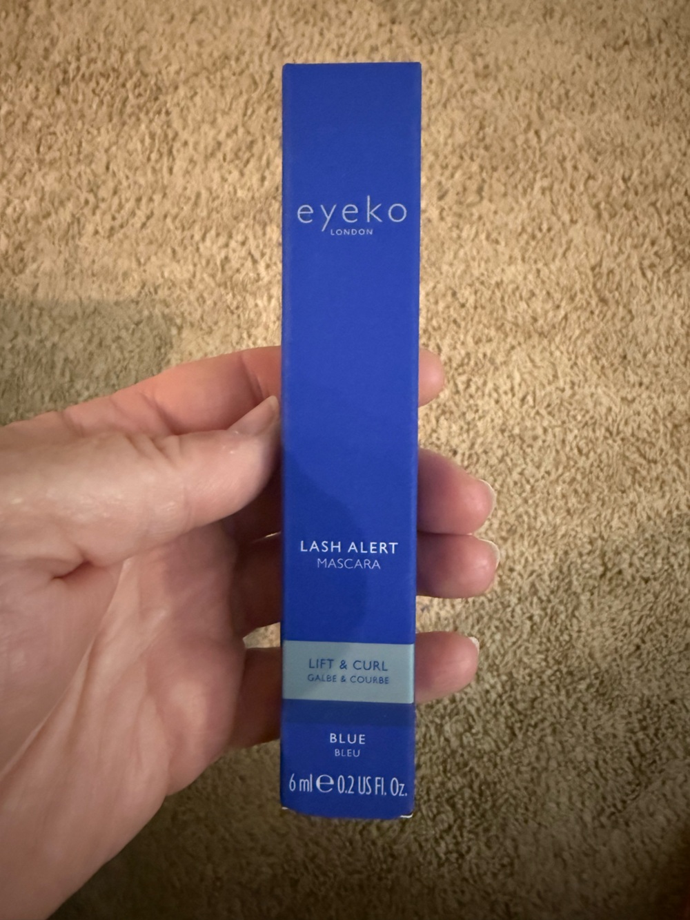 Eyeko Lash Alert Lift & Curl Mascara - Bright Blue Packaging